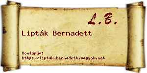 Lipták Bernadett névjegykártya